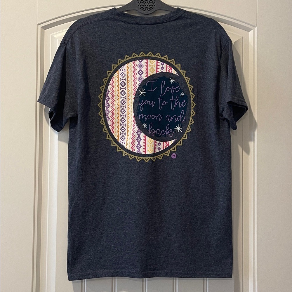 Girlie Girl Love You to the Moon and Back‎ Boho Graphic Womens T‑Shirt M